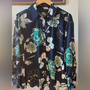 Zara woman floral blouse L